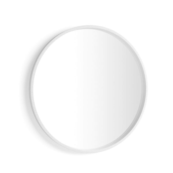 Verplicht Prijs Mount Bank Ronde spiegel Olivia, diameter 82, Wit Essen