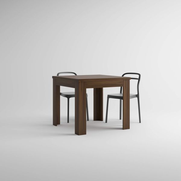 Table carrée extensible, Eldorado, 90x(180)x90 cm, Noyer image détaillée 1