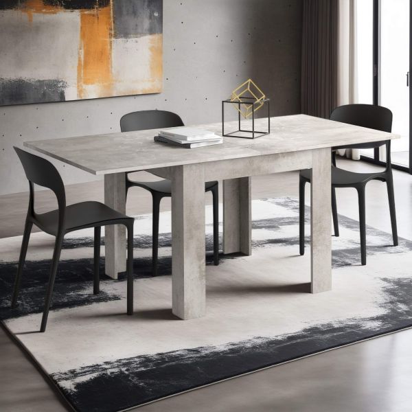 Square extendable dining table, 90x(180)x90 cm, Eldorado, White Ash set image 3