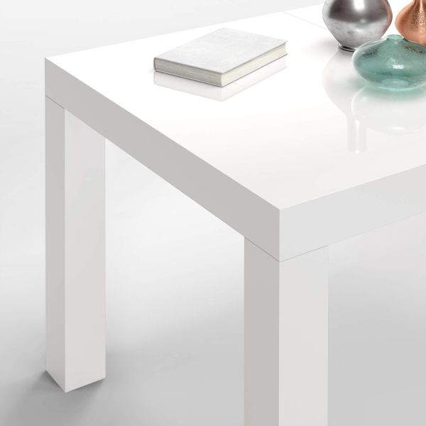 Mesa de cocina extensible First, color Blanco brillante imagen detalles 2