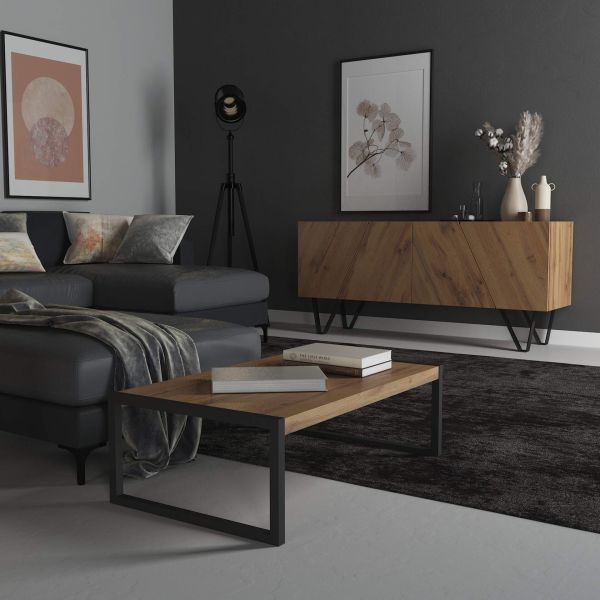 Luxury, Coffee table, Rustic Oak set image 1
