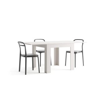 Square extendable dining table, 90x(180)x90 cm, Eldorado, White Ash main image