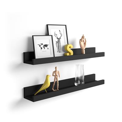 Pair of picture-holder shelves First, 60 cm, Black Ash