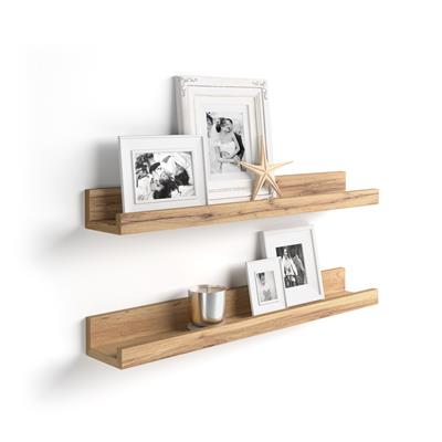 Pair of picture-holder shelves First, 60 cm, Rustic Wood
