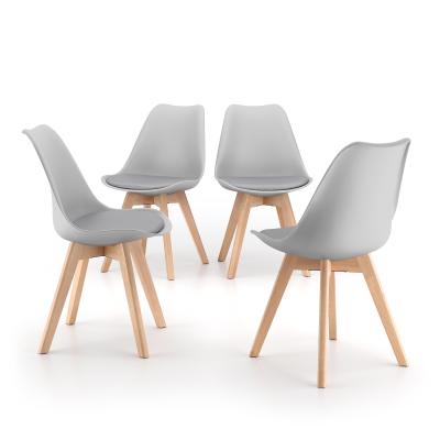 Greta Scandinavian Style Chairs, Set of 4, Grey