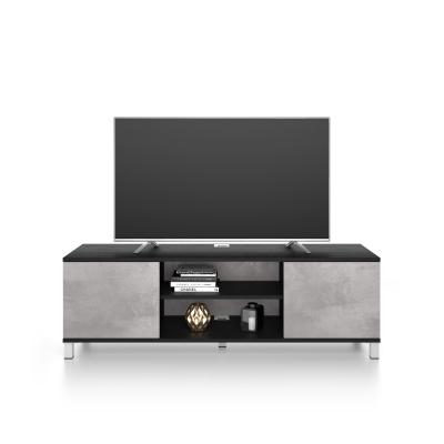 Mueble TV Rachele, color Fresno Negro - Cemento gris