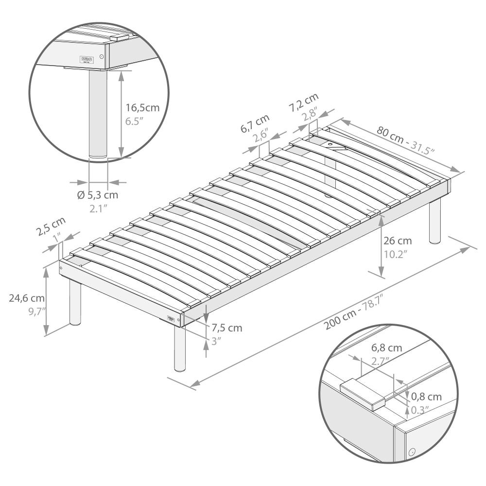 80x200 Single Bed Network Iron copleta Slats Wood Multilayer Narrow Quality 