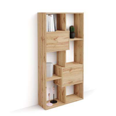 Narrow bookcase XS Iacopo with doors (160,8 x 80 cm), Rustic Wood