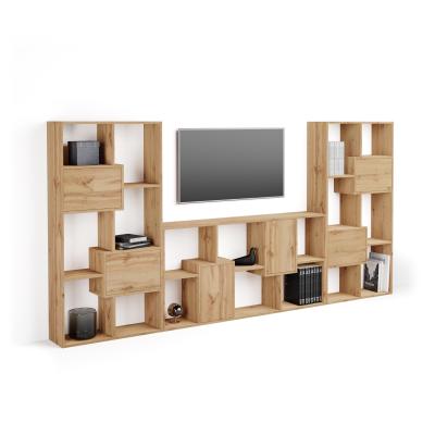 Iacopo, TV wall unit, Rustic Wood with doors