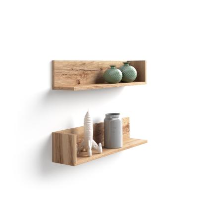 A Pair of Luxury Shelves, in Laminate-faced Rustic Wood