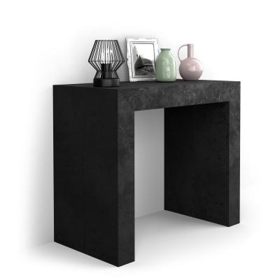 Mesa consola extensible, modelo Angelica, color cemento negro