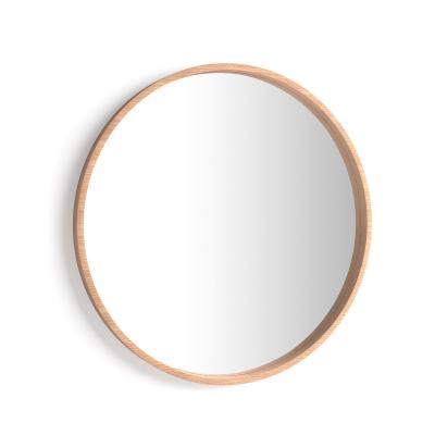 Espejo redondo Olivia, diámetro 82 cm, color Madera rústica
