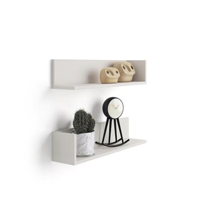 A Pair of Luxury Shelves, in Laminate-faced White Ash