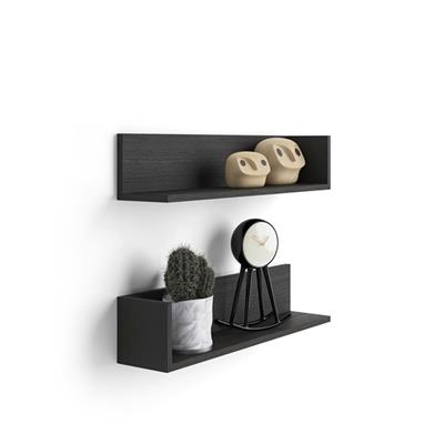 Par de estantes, modelo Luxury, de MDF, color Madera negra