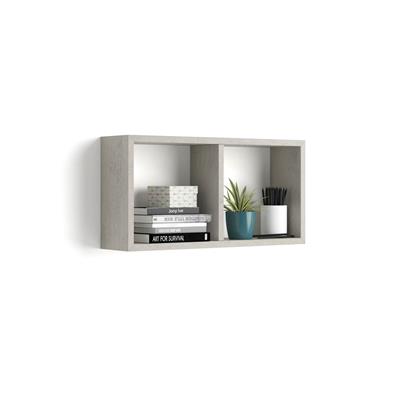 Wall-mounted cube shelves, First, Laminate-faced, Grey Concrete
