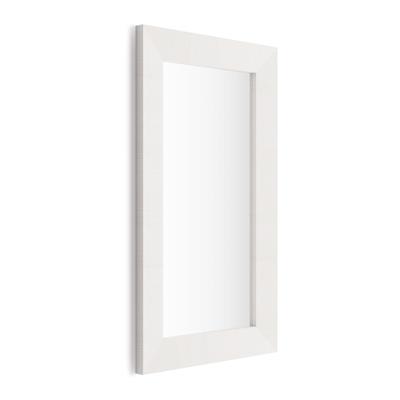 Espejo de pared rectangular, marco de color Fresno Blanco, modelo Giuditta 110x65