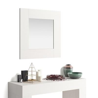 Espejo de pared cuadrado Evolution, 73 x 73, color Fresno blanco