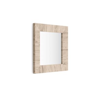 Square wall-mounted mirror, Oak frame, Giuditta 65x65