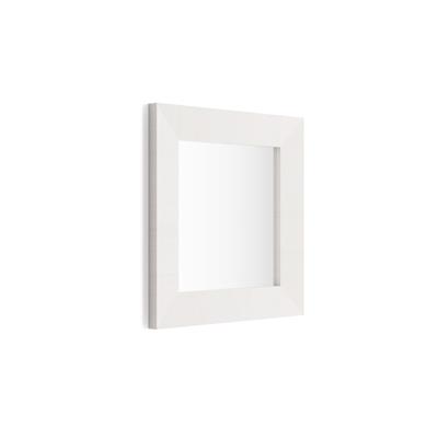 Espejo de pared cuadrado, marco de color Fresno Blanco, modelo Giuditta 65x65