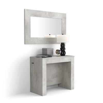 Extendable Console Table with extension holder, Easy, Grey Concrete