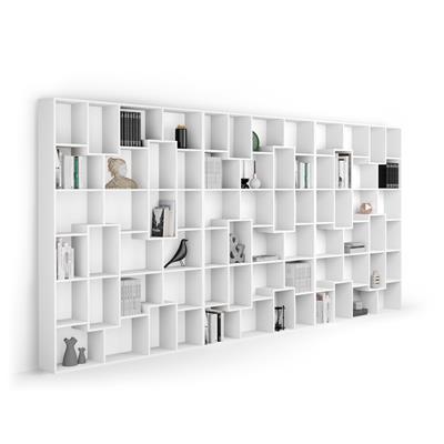 Libreria a parete XXL Iacopo (482,4 x 236,4 cm), Bianco Frassino