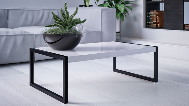 Mobili Fiver Luxury Tavolino da Salotto Cemento Metallo 90.0x55.0x30.0 cm 