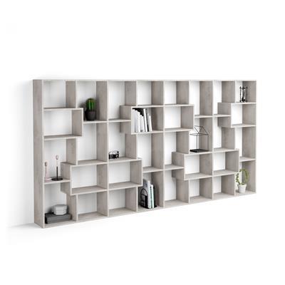 Bookcase L Iacopo  (160,8 x 314,6 cm), Grey Concrete