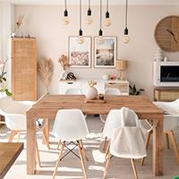 Mesa de cocina Iacopo, color Madera rústica