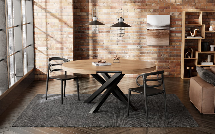 ROUND EXTENDABLE TABLES EMMA