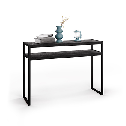 Mobili Fiver, Extendable Console Table, First, Rustic Wood,  Laminate-Finished/Aluminium, Made in Italy
