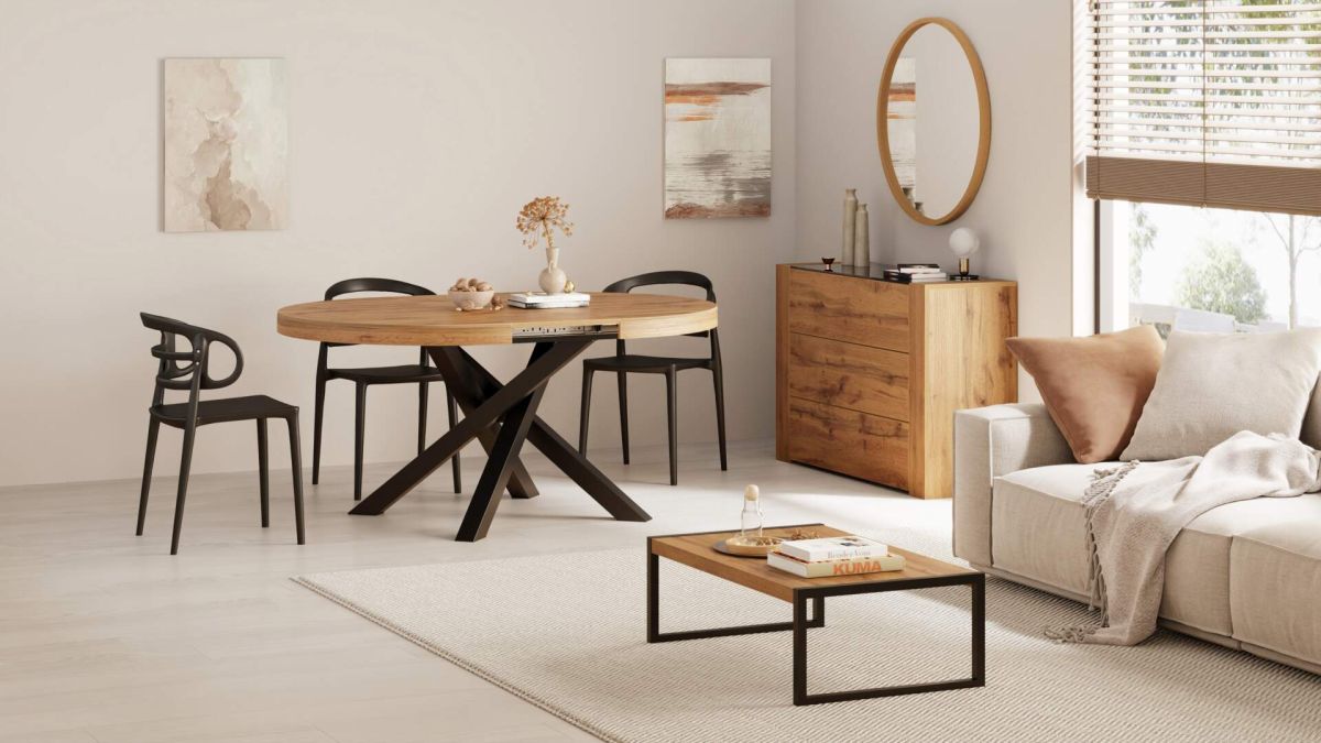 Luxury low Coffee table, Rustic Oak set image 2