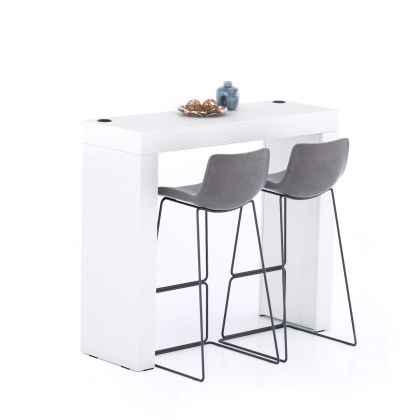 Evolution High Table with Wireless Charger 47.2 x 15.7 in, Ashwood White main image