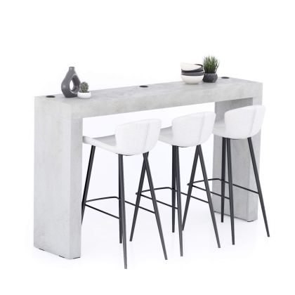 Evolution High Table with Wireless Charger 70.9 x 15.7 in, Concrete Effect, Grey main image