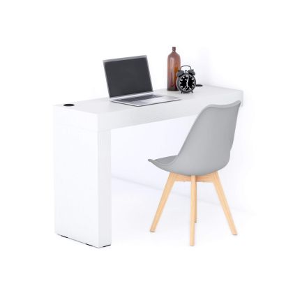 Evolution Desk 47.2 x 15.7 in, with Wireless Charger, Ashwood White with One Leg main image