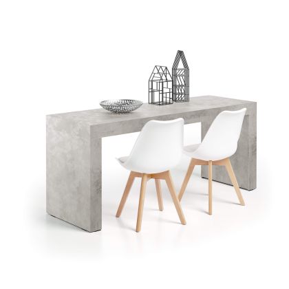 Evolution Desk 70,9 x 23,6 in, Concrete Effect, Grey with Two Legs