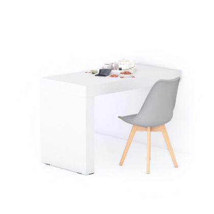 Evolution fixed table 47.2 x 23.6 in, Ashwood White with One Leg main image