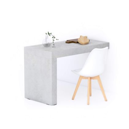 Evolution dining table 47.2 x 23.6 in, Concrete Effect, Grey with One Leg