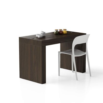 Evolution dining table with Two Legs and Wirelss Charger 47.2 x 23.6 in, Dark Walnut main image