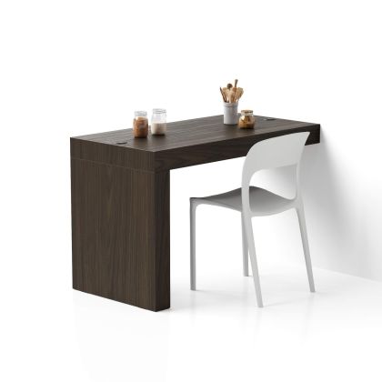 Evolution dining table with One Leg and Wirelss Charger 47.2 x 23.6 in, Dark Walnut main image