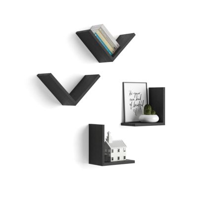 A Set of 4 Giuditta "V"-shaped Shelves, Ashwood Black main image