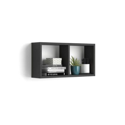 Wall-mounted Cube Shelf, First, Ashwood Black