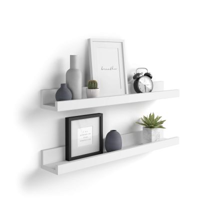 Set of 2 First picture shelves, 23.62 in, Matt White main image