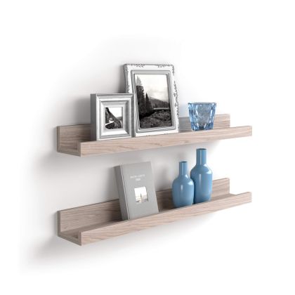 Set of 2 First picture shelves, 31.49 in, Pearled Elm main image