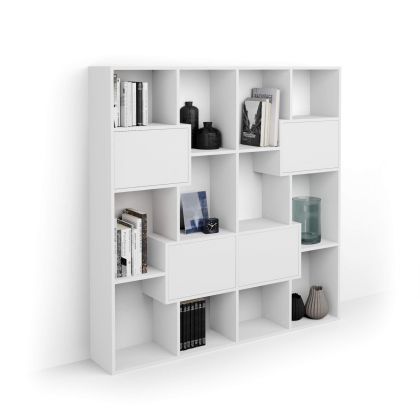 Iacopo S Bookcase with panel doors (63.3 x 62.3 in), Ashwood White main image