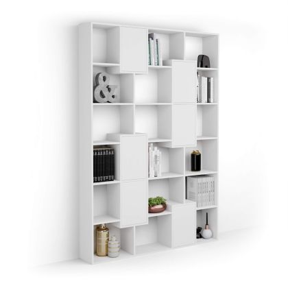 Iacopo M Bookcase with panel doors (63.3 x 93.1 in), Ashwood White main image