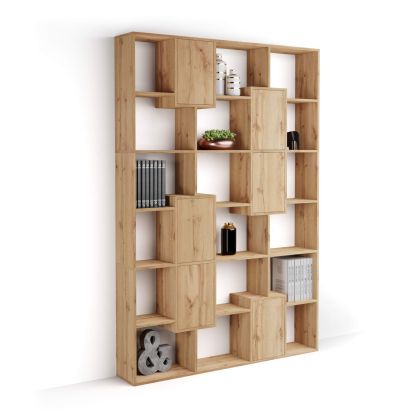 Iacopo M Bookcase with panel doors (63,3 x 93,1 in), Rustic Oak main image