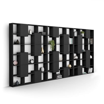 Iacopo XXL Bookcase with panel doors (189.9 x 93.1 in), Ashwood Black main image