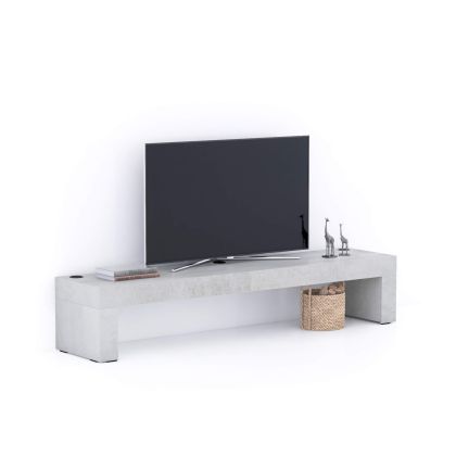 Evolution TV Stand 70.8x15.7 in, with Wireless Charger, Concrete Effect, Grey main image