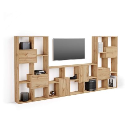 Iacopo, TV wall unit, Rustic Oak with doors main image