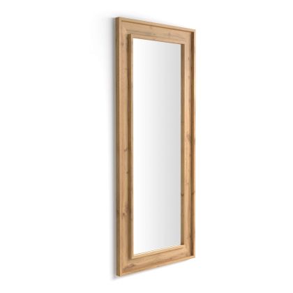 Angelica wall / floor Mirror, 63x 26.4 in, Rustic Oak main image